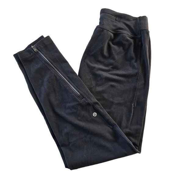 Black Lululemon Run Inspire Pants Men's Size S Full Length Athletic Ankle Zipper